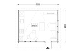 Domek ogrodowy drewniany DREUX F (34 mm), 5x4 m, 18 m² specification 1