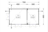 Domek letniskowy drewniany MAJA (34 mm), 7,5 x 4 m, 30 m² specification 1