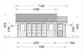 Domek ogrodowy drewniany ELLA (66 mm z pomieszczeniem gospodarczym), 7x4 m, 28 m² specification 2