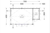 Domek ogrodowy drewniany ELLA (66 mm z pomieszczeniem gospodarczym), 7x4 m, 28 m² specification 1