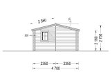Domek letniskowy całoroczny NANTES (44+44 mm, z izolacją PLUS), 6 x 4,7 m, 24 m² - z tarasem 3,5 m² specification 5