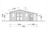 Domek ogrodowy drewniany CLARA (66 mm) z pomieszczeniem gospodarczym, 7x4 m, 28 m² specification 2