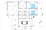 Dom drewniany letniskowy BERTA F (66 mm), 72 m² - z tarasem 18 m² i z garażem 20 m² specification 1