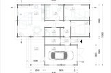 Dom drewniany letniskowy BERTA (66 mm), 72 m² - z tarasem 18 m² i z garażem 20 m² specification 1