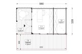 Domek ogrodowy drewniany IDA z pomieszczeniem gospodarczym (34 mm), 6x3 m, 11 m² specification 1