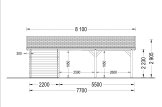 Wiata garażowa drewniana CLASSIC z pomieszczeniem gospodarczym, 7,7x6 m specification 5