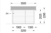 Sauna ogrodowa zewnętrzna ELDA (44 mm), 2,5x3,2 m, 8 m² specification 5