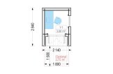 Domek ogrodowy drewniany PIA (34 mm + elewacja), 2x2 m, 4 m² specification 1