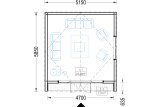 Domek ogrodowy drewniany PIA (34 mm + elewacja), 5x5 m, 25 m² specification 1
