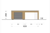 Garaż drewniany SILVIA (34 mm + elewacja) 4x6 m, z wiatą 4x6 m specification 2
