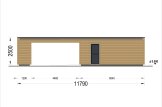 Garaż drewniany dwustanowiskowy SILVIA F (34 mm + elewacja) 6x6 m, z wiatą (frontową) 6x6 m specification 2