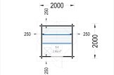 Sauna ogrodowa zewnętrzna ELDA (44 mm), 2x2 m, 4 m² specification 1