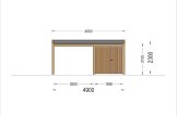 Wiata garażowa drewniana LUNA F PLUS z pomieszczeniem gospodarczym i ścianą boczną, 4,9x5,6 m specification 4