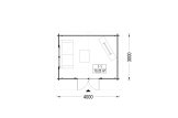 Domek ogrodowy drewniany RENNES (34 mm), 4x3 m 12 m² specification 1