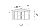 Sauna ogrodowa zewnętrzna ELDA (44 mm), 4x4 m, 16 m² (4 pomieszczenia) specification 2