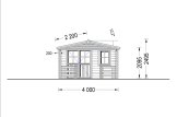 Domek ogrodowy drewniany SHANON (34 mm), 4 x 5,75 m, 16 m² - z tarasem 7 m² specification 2