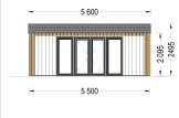 Domek ogrodowy drewniany TINA (34 mm + elewacja), 5,5x5 m, 22 m² specification 2