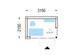 Domek ogrodowy drewniany PREMIUM (34 mm + elewacja), 3x2 m, 6 m² specification 1