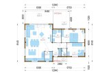 Dom drewniany całoroczny VALERI (44 mm + elewacja, z izolacją PLUS), 80 m² specification 1