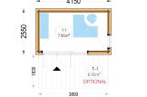 Domek ogrodowy drewniany PREMIUM S (34 mm + elewacja, z izolacją PLUS), 4,1 x 2,4 m, 10 m² specification 1