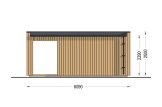 Domek ogrodowy drewniany INES PLUS z tarasem (34 mm + elewacja, z izolacją), 6x3 m, 18 m² specification 4