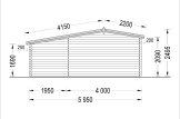 Domek ogrodowy drewniany ISLA (34+34 mm, z izolacją), 6x5 m, 18 m² - z tarasem 7 m² specification 4