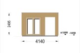 Sauna ogrodowa zewnętrzna DELLA (34 mm + elewacja), 2,6 x 2,1 m, 3,8 m², taras 3 m² specification 5