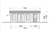 Domek ogrodowy drewniany LEA (44 mm) z pomieszczeniem gospodarczym, 7x4 m, 28 m² specification 2