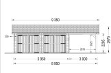 Garaż drewniany dwustanowiskowy MULTI (44 mm) 6x6 m, z wiatą 3x6 m specification 2