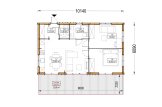 Dom drewniany letniskowy SELENE (44 mm + elewacja, z izolacją), 54 m² specification 1