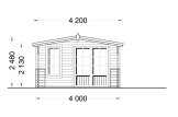 Domek ogrodowy drewniany KING (44+44 mm, z izolacją), 4x5 m, 20 m² specification 3