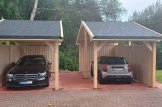 Wiata garażowa drewniana na 1 samochód LUNA ze ścianą w literę L, 3,2x6 m customer 1