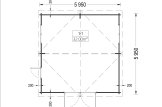 Garaż drewniany CLASSIC (44 mm), 6x6 m, 36 m² specification 1