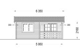 Domek letniskowy drewniany OLIVIA (44 mm), 6x6 m, 27 m² - z tarasem 8 m² specification 5