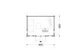 Domek ogrodowy drewniany CLOCKHOUSE (34 mm), 4x3 m, 12 m² specification 1