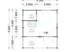 Domek letniskowy drewniany ALBI (66 mm), 5,6 x 5 m, 20 m² - z tarasem 8 m² specification 1
