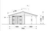 Garaż drewniany MULTI (44 mm) 4x6 m, z wiatą 3x6 m specification 2