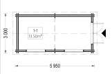 Domek ogrodowy drewniany STRONGHOLD (34+34 mm, z izolacją), 3x6 m, 18 m² specification 1