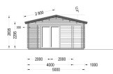 Domek letniskowy drewniany ANNA (44 mm) 20 m² - z tarasem 16 m² specification 2