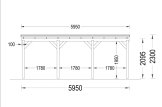Wiata garażowa drewniana na 1 samochód MODERN, 3x6 m specification 5