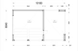Garaż drewniany dwustanowiskowy SILVIA F (34 mm + elewacja) 6x6 m, z wiatą 4x6 m specification 1