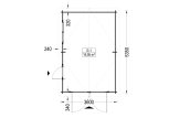 Garaż drewniany MODERN (34 mm), 3,6x5,4 m, 20 m² specification 1
