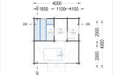 Sauna ogrodowa zewnętrzna ELDA (44 mm), 4x4 m, 16 m² (4 pomieszczenia) specification 1