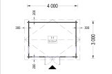 Domek ogrodowy drewniany POOLHOUSE (44 mm), 4x3 m, 12 m² specification 1
