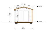 Domek ogrodowy drewniany EMMY (34 mm + elewacja, z izolacją), 3x3 m, 9 m² specification 6