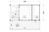 Domek ogrodowy drewniany LILI z pomieszczeniem gospodarczym (34 mm), 6x3 m, 11 m² specification 1