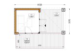 Domek ogrodowy drewniany INES z tarasem (34 mm + elewacja, z izolacją), 6x3 m, 18 m² specification 1