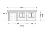 Domek ogrodowy drewniany ELEONORA (44 mm), 6,6 x 3 m, 20 m² specification 2