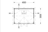 Domek ogrodowy drewniany CLOCKHOUSE (34+34 mm, z izolacją), 4x3 m, 12 m² specification 1
