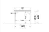 Wiata garażowa drewniana na 1 samochód MODERN, 3x6 m specification 2